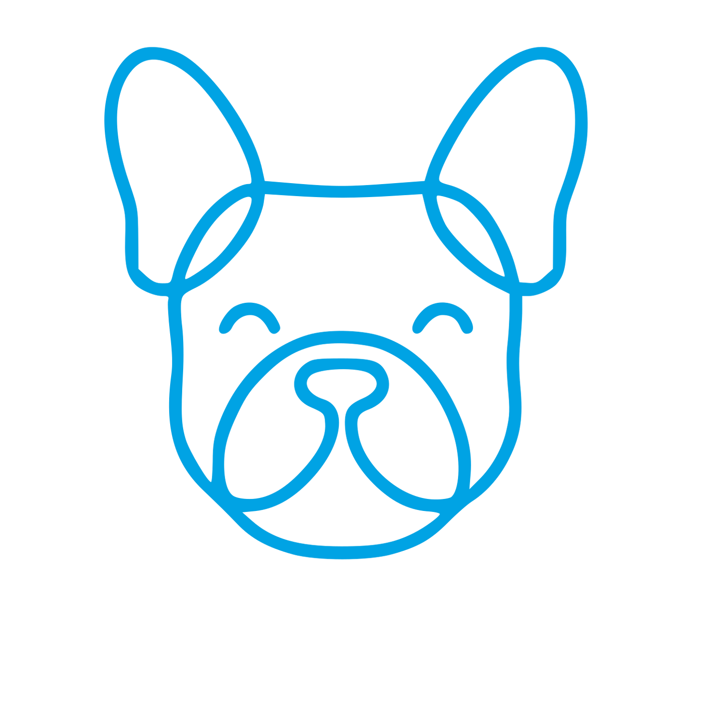 Monoline French Bulldog Logo #00a3e4