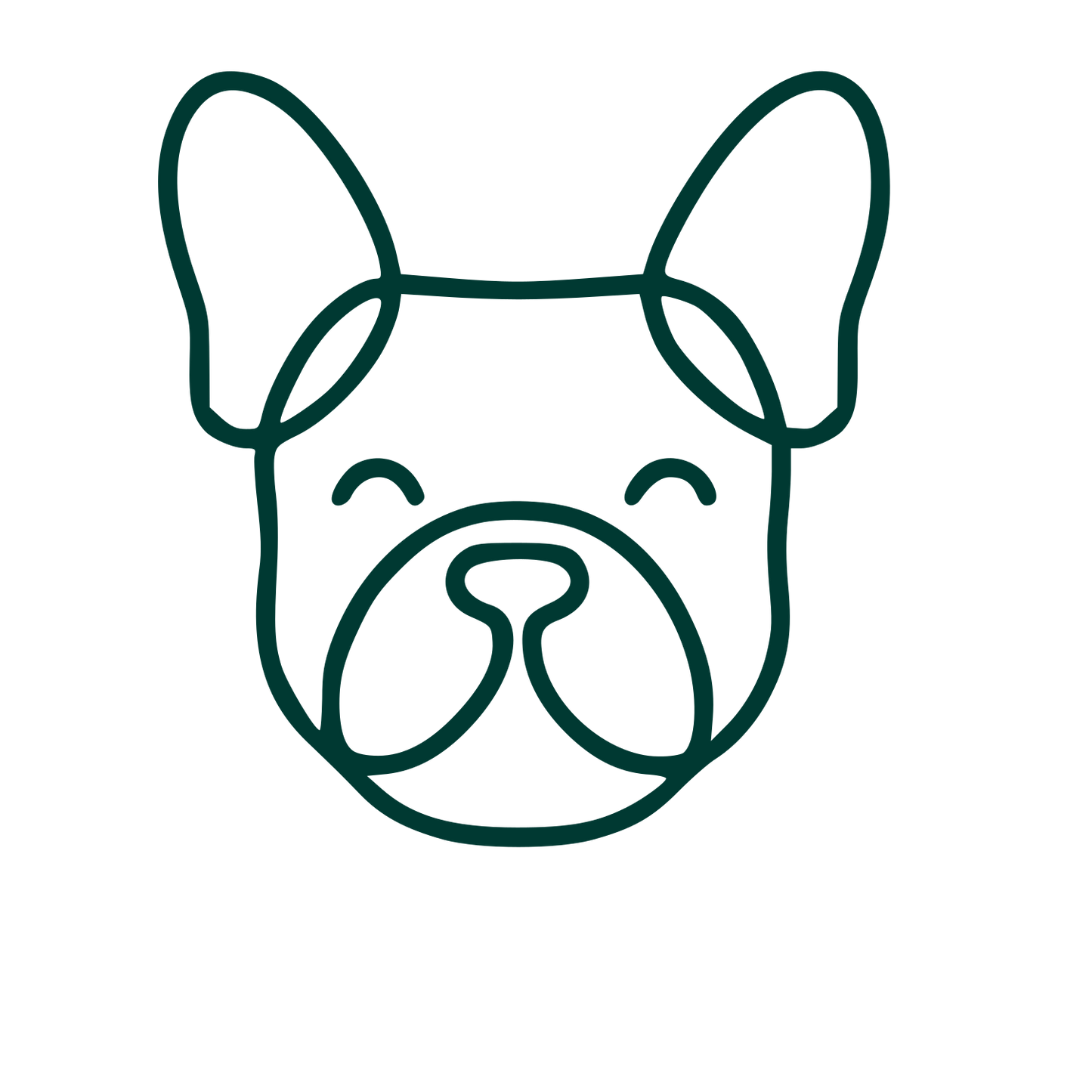 Monoline French Bulldog Logo #003932