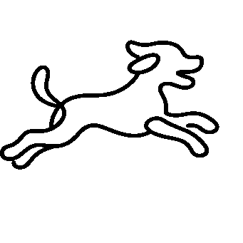 Monoline Running Dog Logo