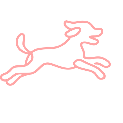 Monoline Running Dog Logo #ffa6a6