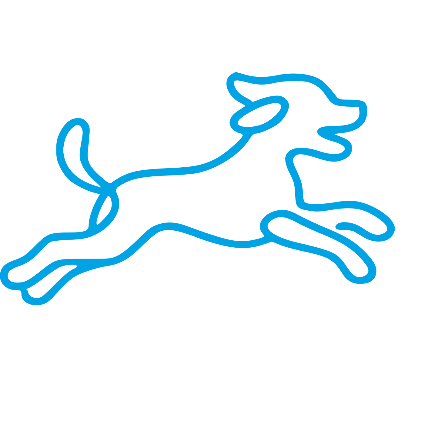 Monoline Running Dog Logo #00a3e4