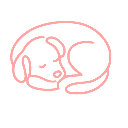 Monoline Sleeping Dog Logo #ffa6a6