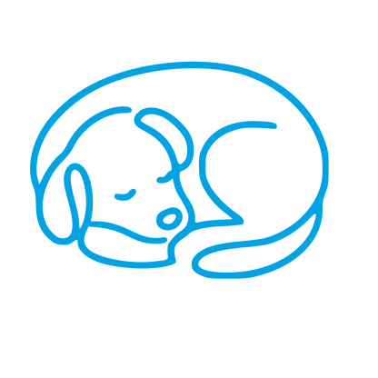Monoline Sleeping Dog Logo #00a3e4