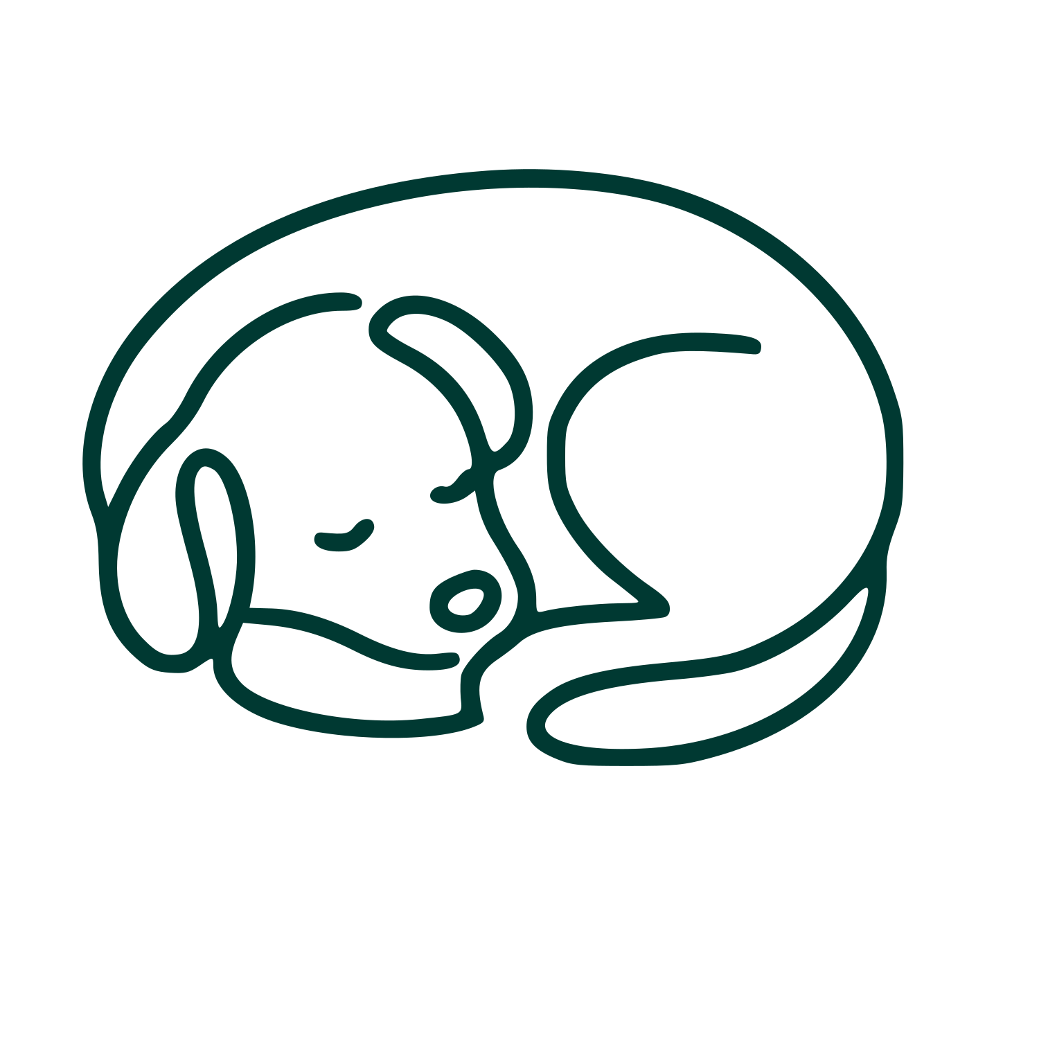 Monoline Sleeping Dog Logo #003932