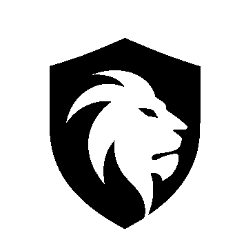 Lion Shield Negative Space Logo