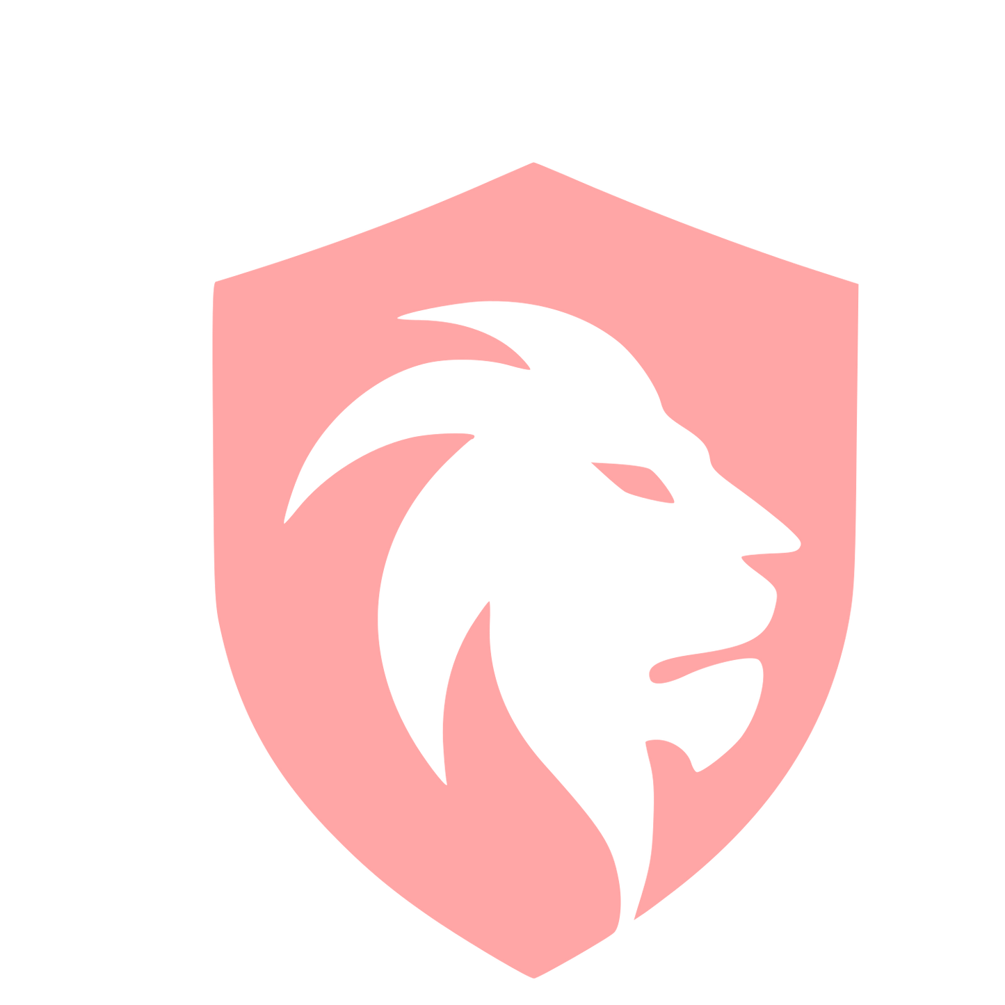 Lion Shield Negative Space Logo #ffa6a6