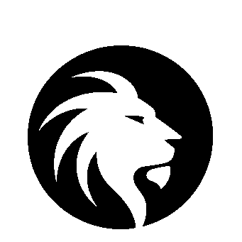 Negative Space Lion Logo