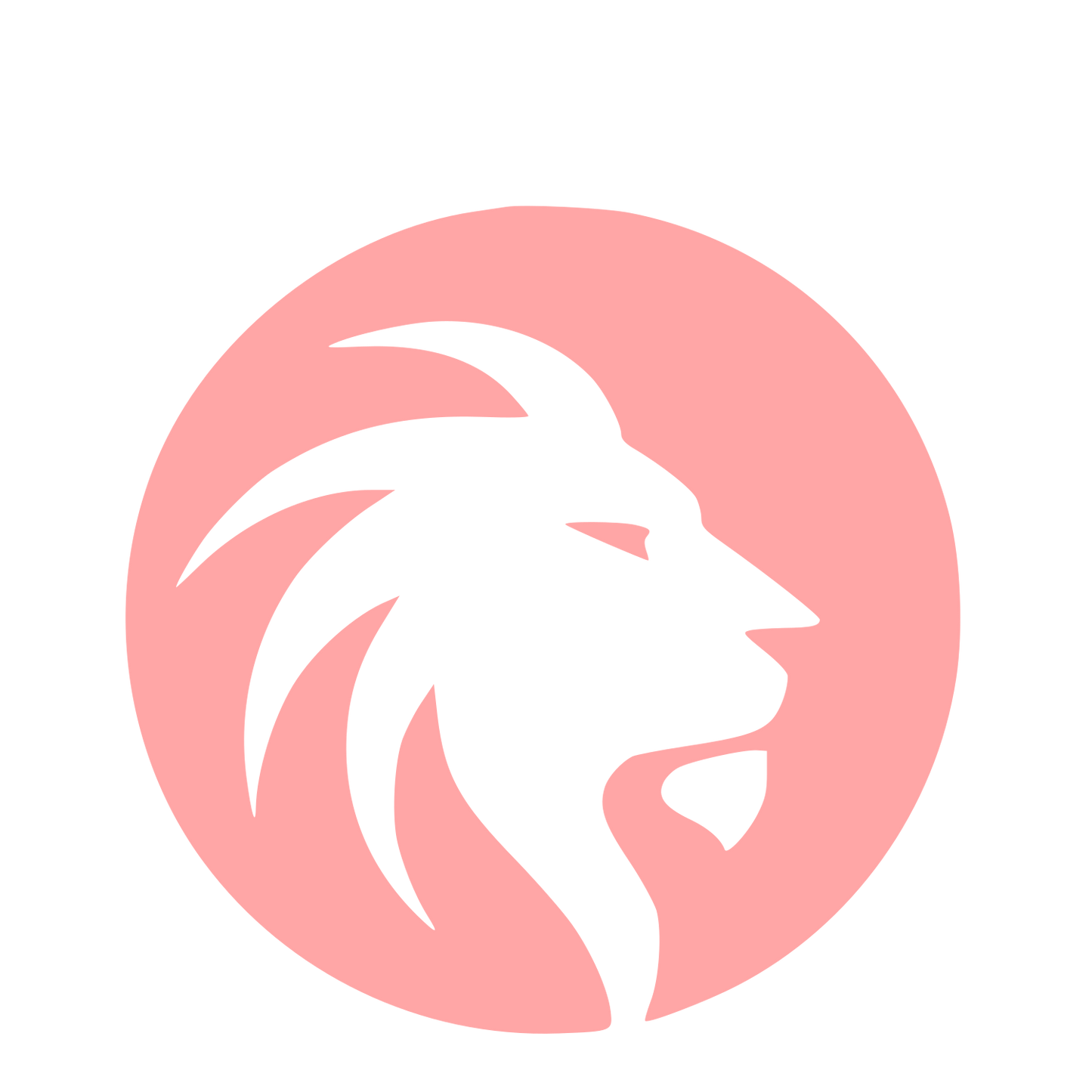 Negative Space Lion Logo #ffa6a6