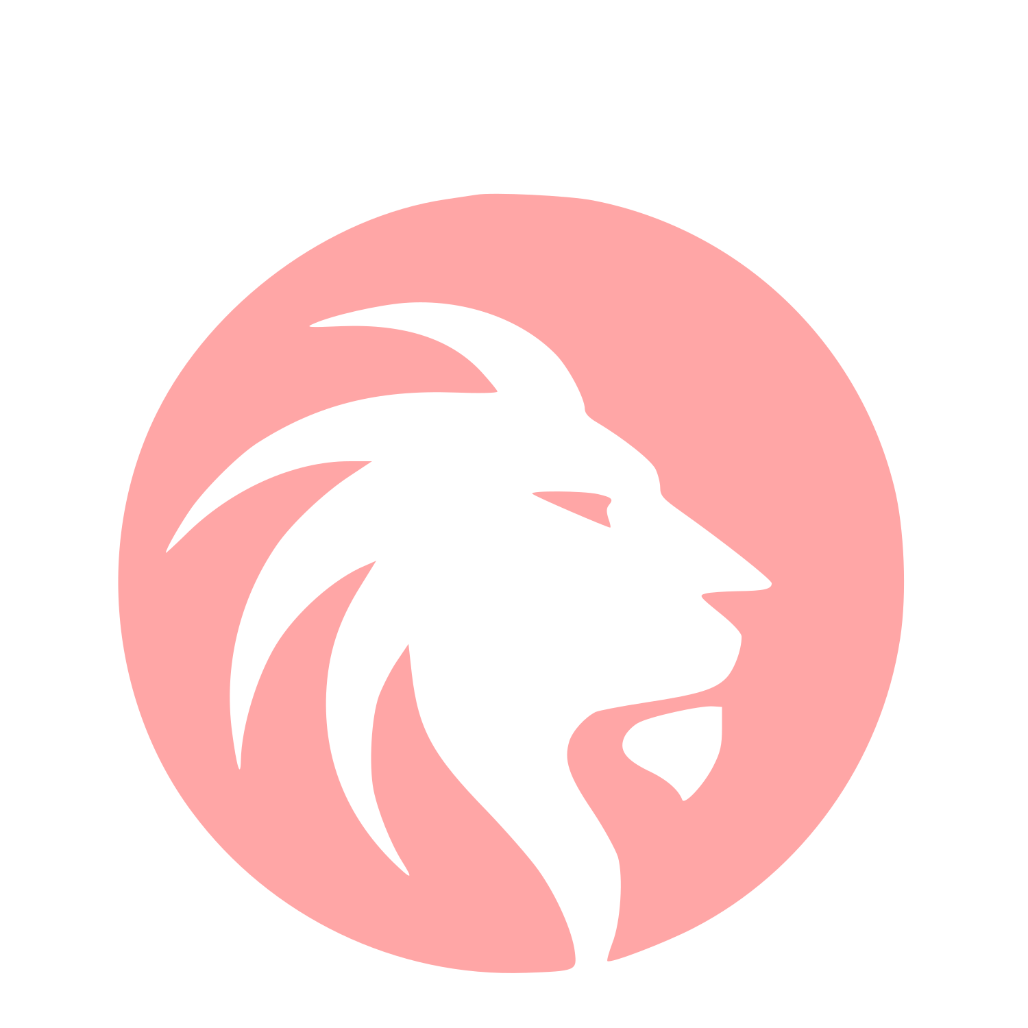 Negative Space Lion Logo #ffa6a6