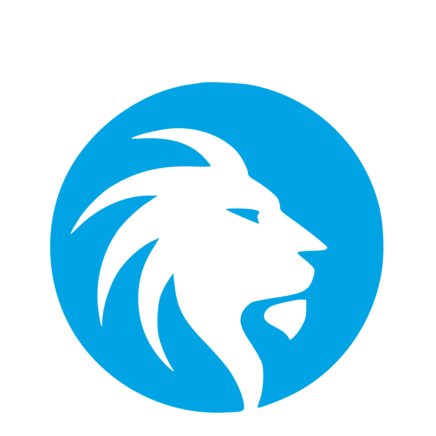 Negative Space Lion Logo #00a3e4