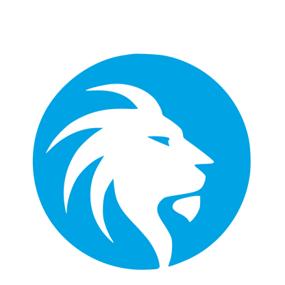 Negative Space Lion Logo #00a3e4
