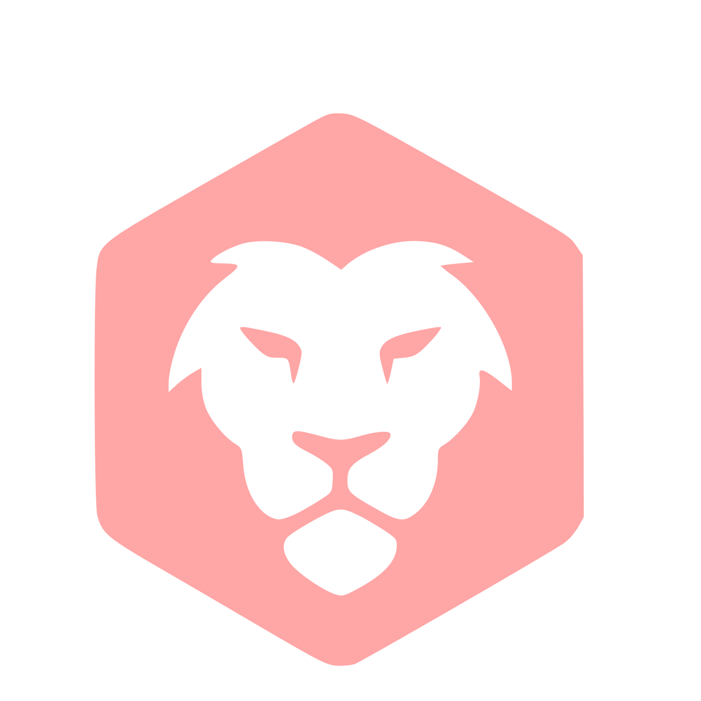 Lion Head Hexagon Logo #ffa6a6
