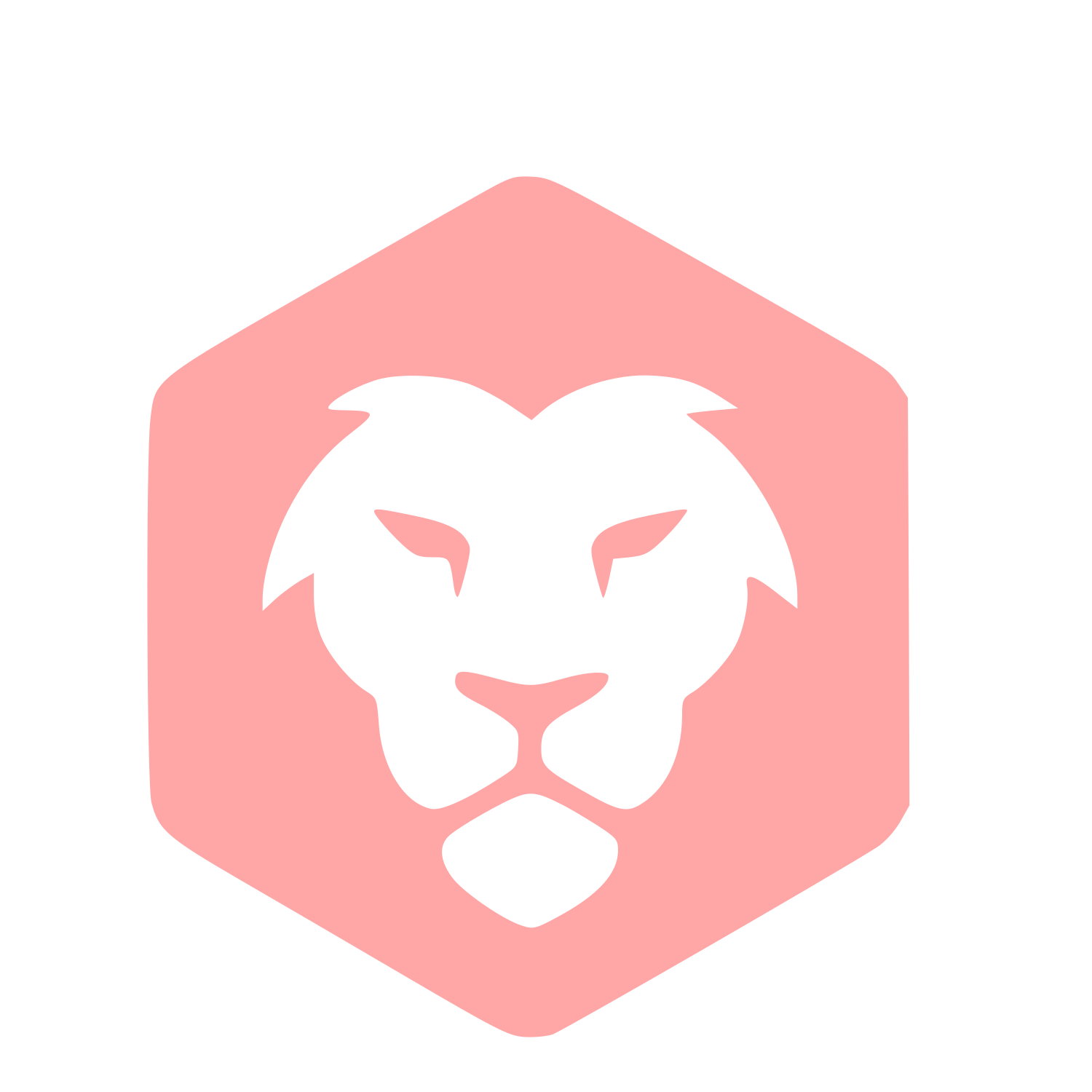 Lion Head Hexagon Logo #ffa6a6