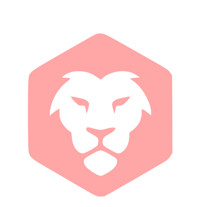 Lion Head Hexagon Logo #ffa6a6
