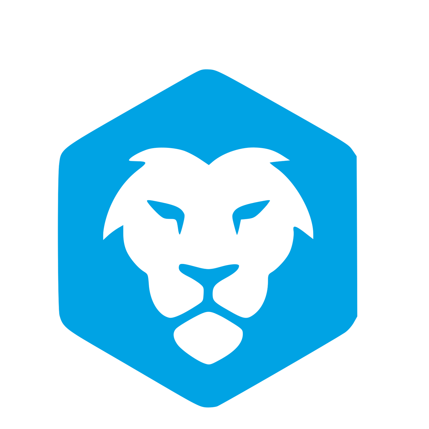 Lion Head Hexagon Logo #00a3e4