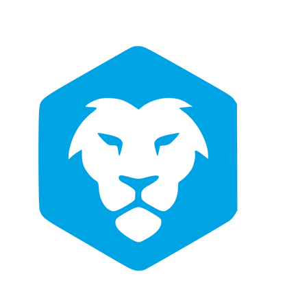 Lion Head Hexagon Logo #00a3e4