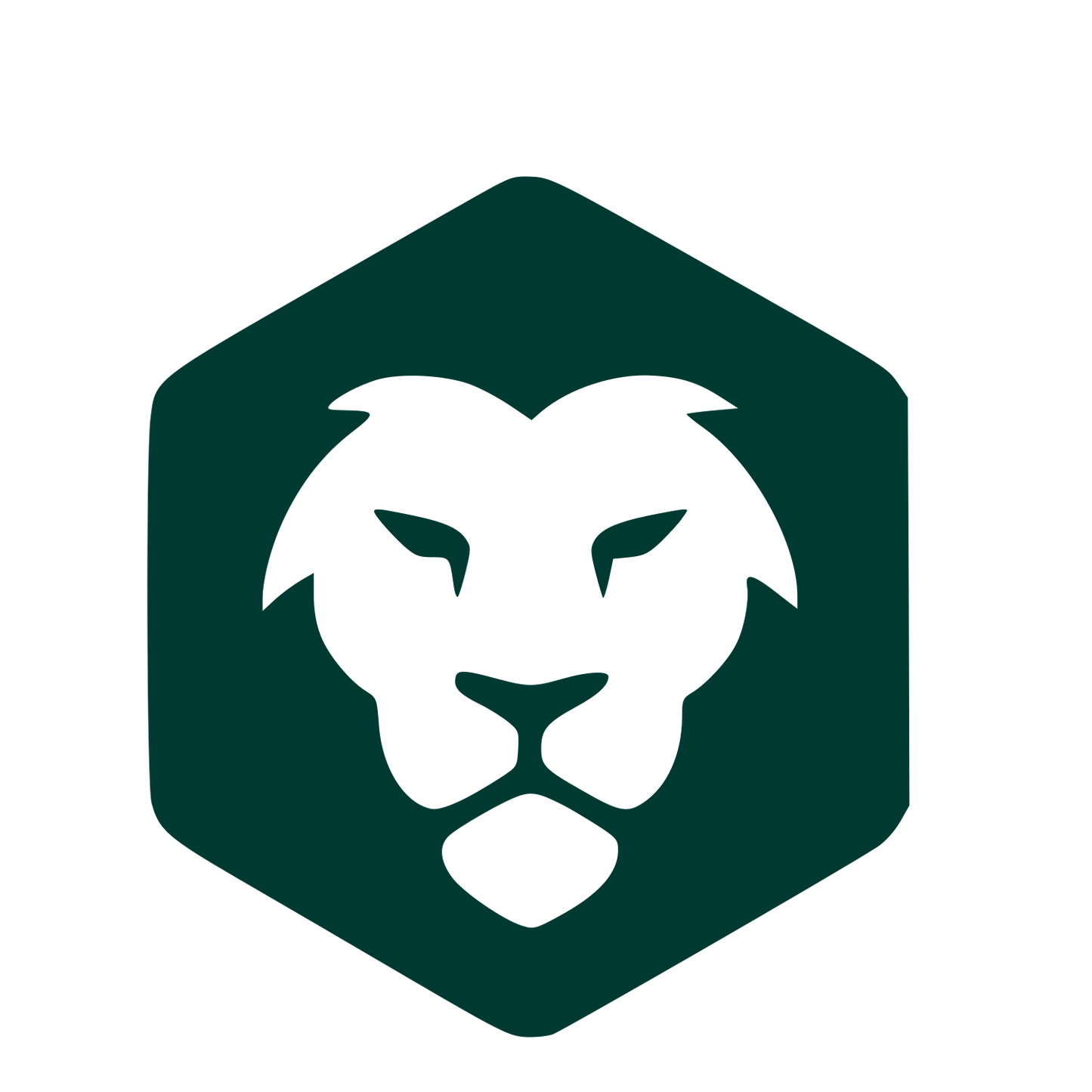 Lion Head Hexagon Logo #003932