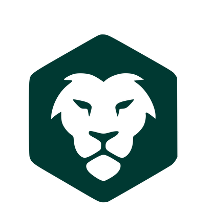 Lion Head Hexagon Logo #003932