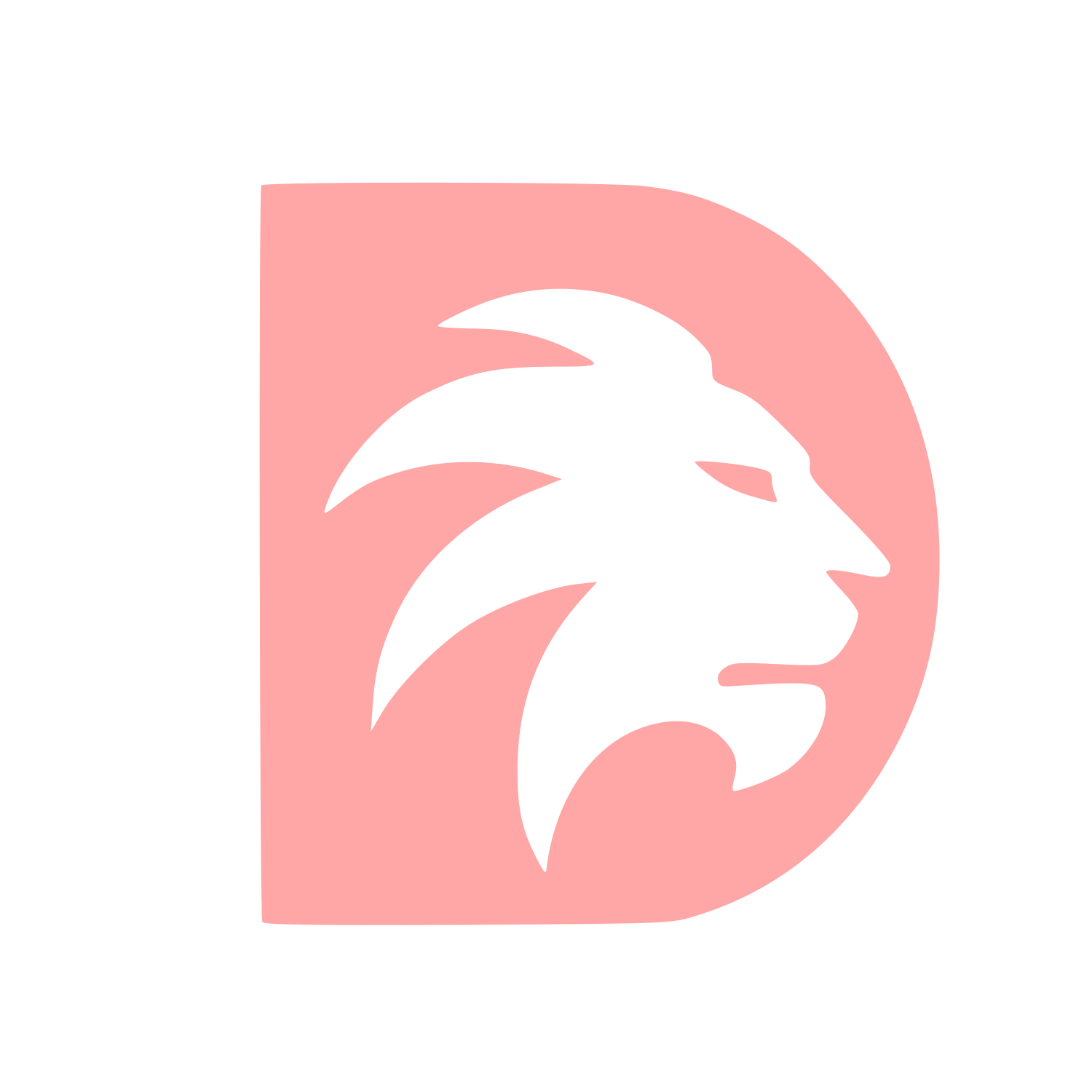 Lion Letter D Logo #ffa6a6