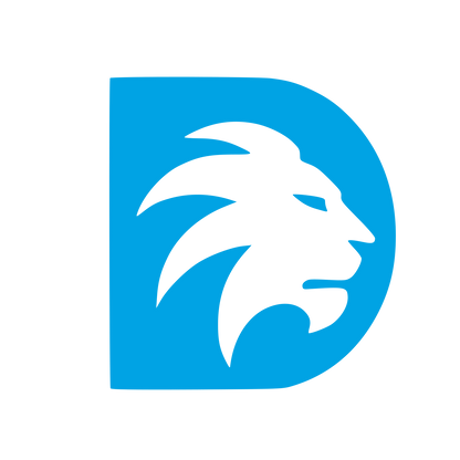 Lion Letter D Logo #00a3e4