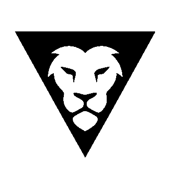 Lion Triangle Negative Space Logo