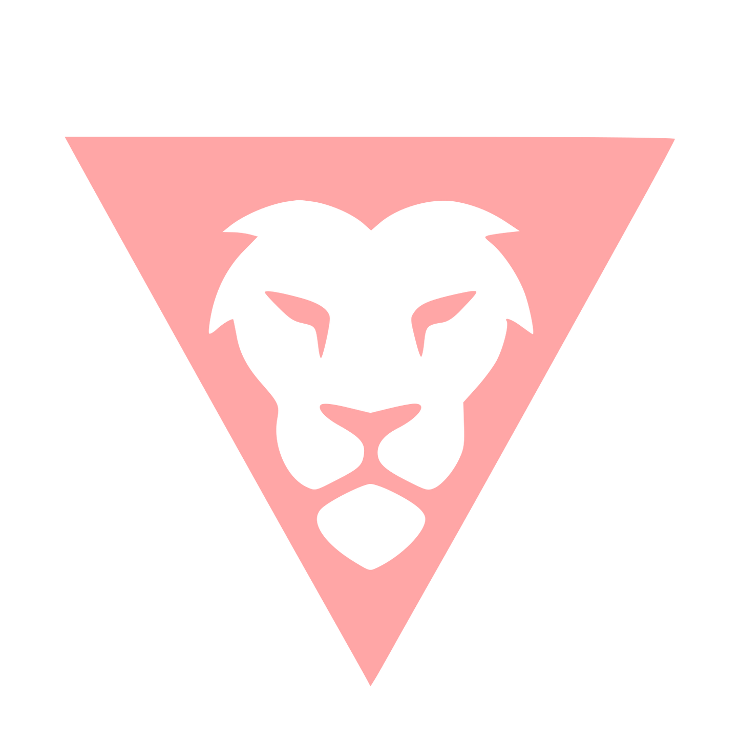 Lion Triangle Negative Space Logo #ffa6a6