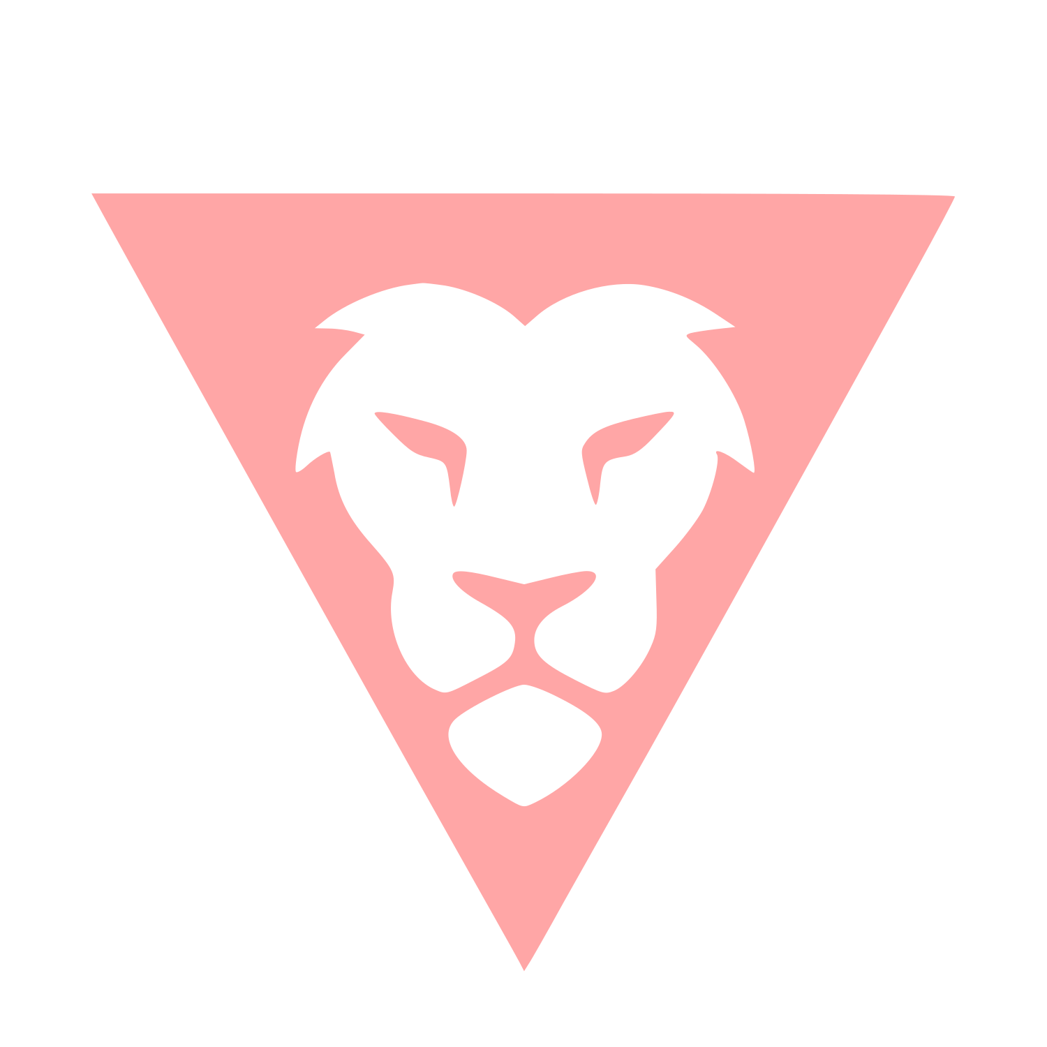 Lion Triangle Negative Space Logo #ffa6a6