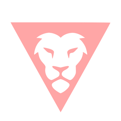 Lion Triangle Negative Space Logo #ffa6a6