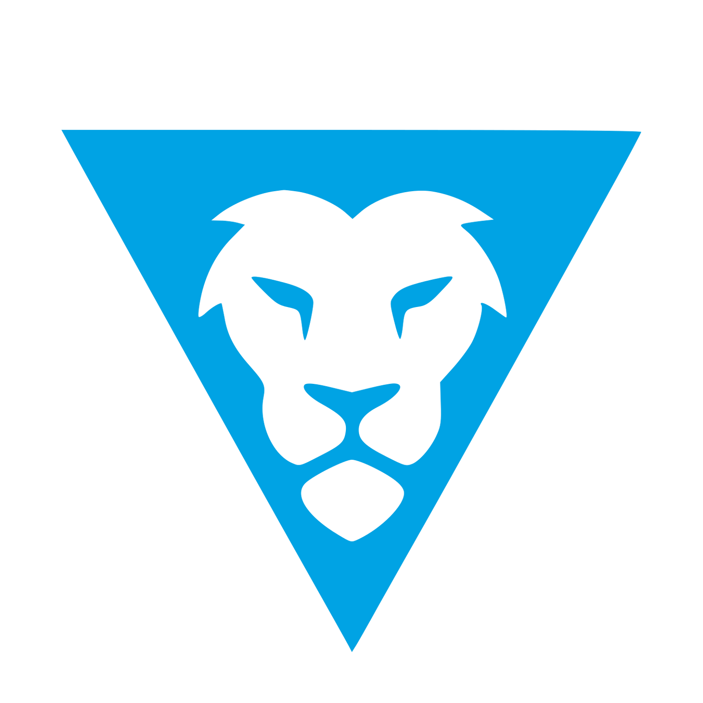 Lion Triangle Negative Space Logo #00a3e4