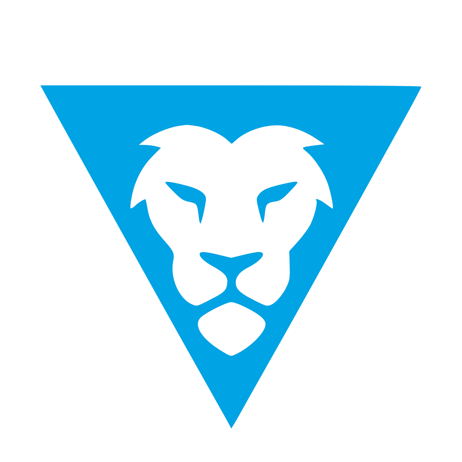 Lion Triangle Negative Space Logo #00a3e4