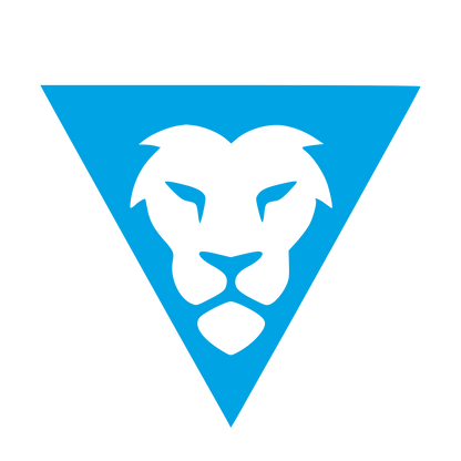 Lion Triangle Negative Space Logo #00a3e4