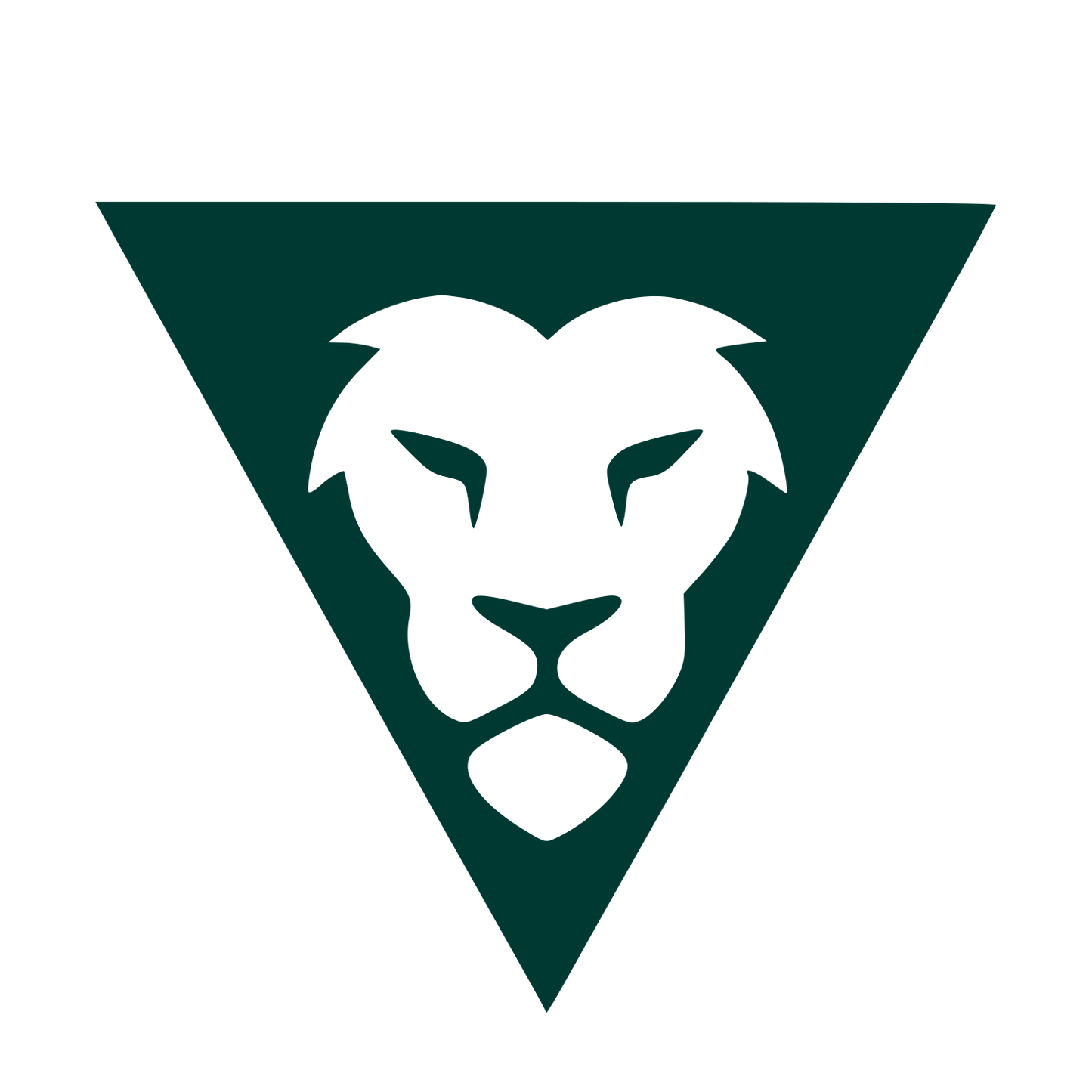 Lion Triangle Negative Space Logo #003932