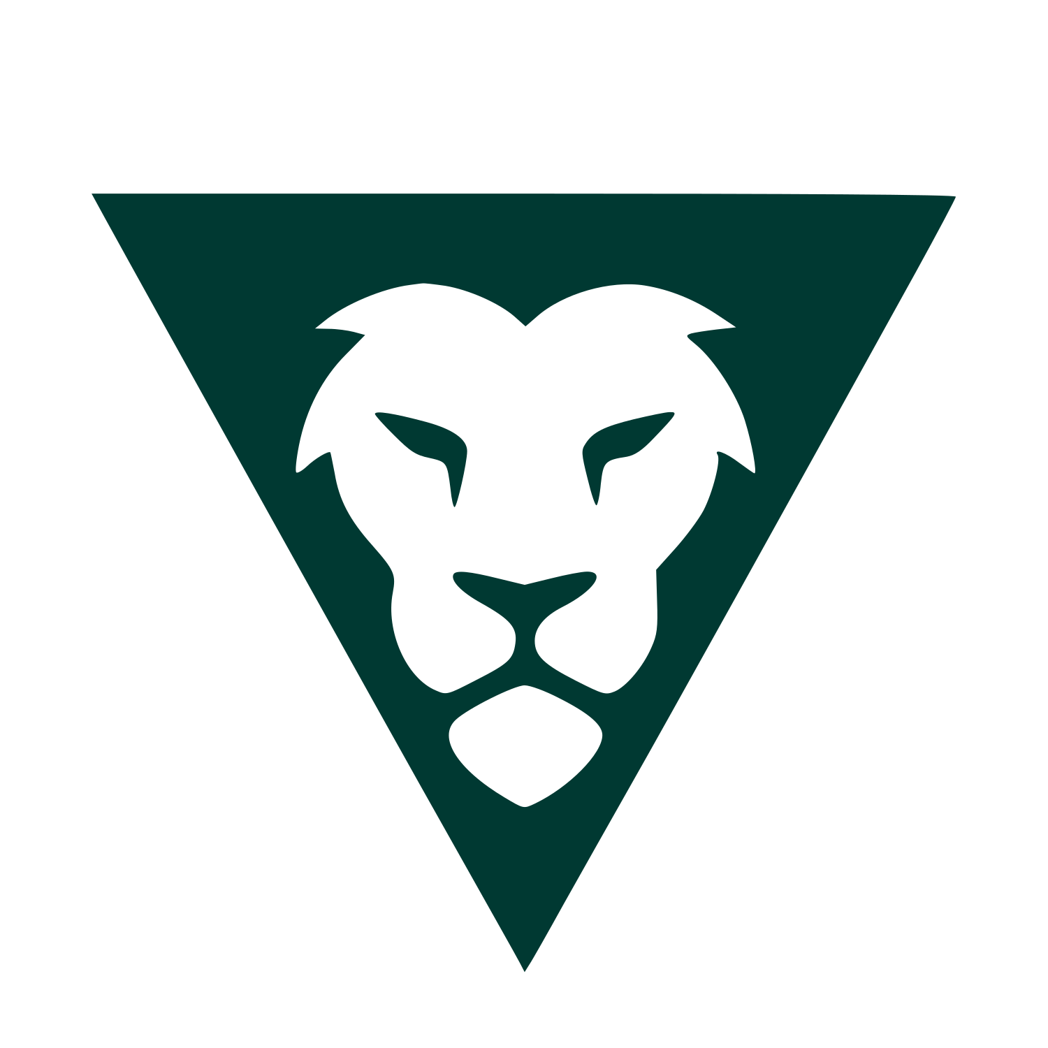Lion Triangle Negative Space Logo #003932
