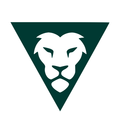 Lion Triangle Negative Space Logo #003932