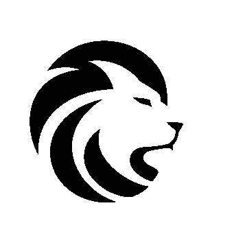 Negative Space Lion Logo