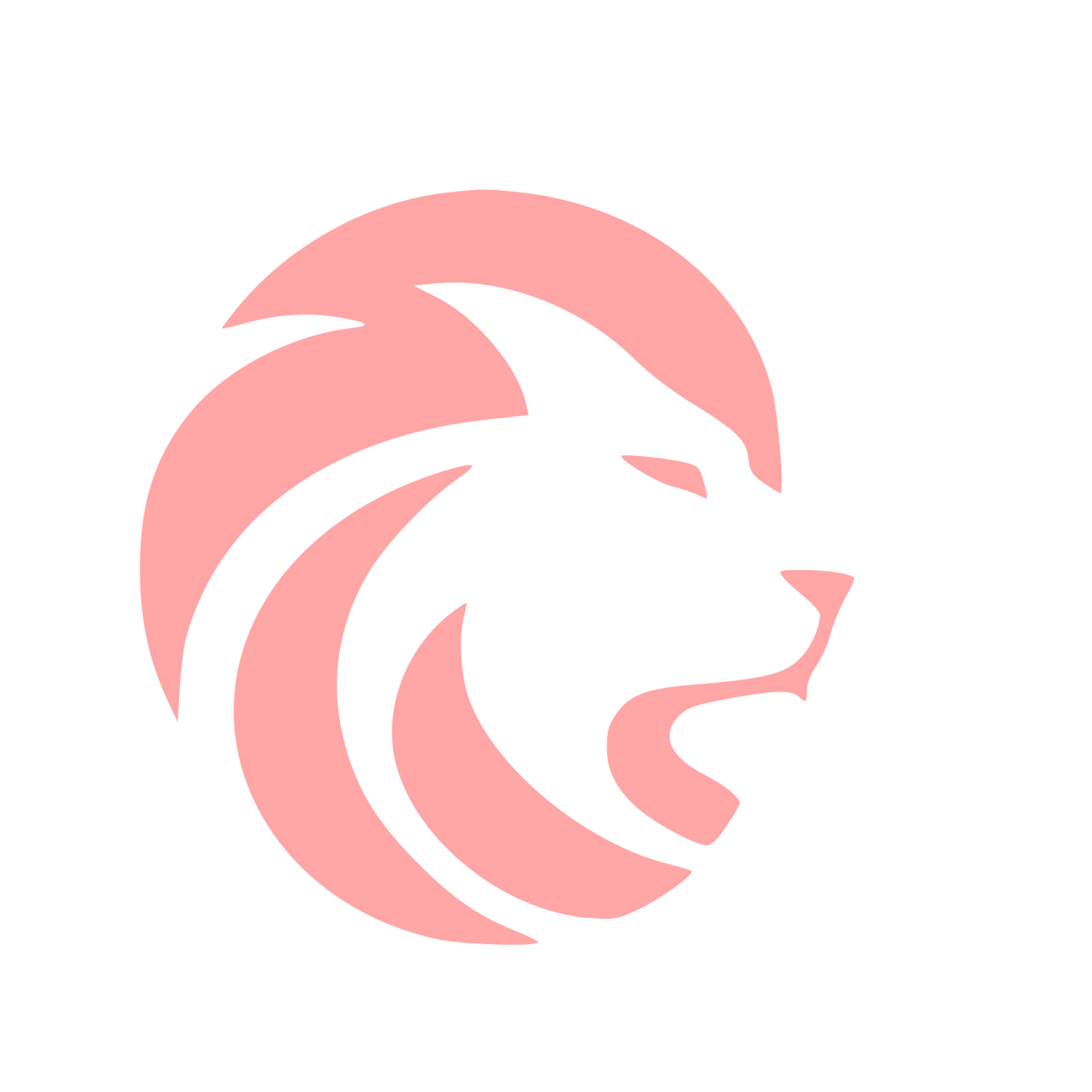Negative Space Lion Logo #ffa6a6