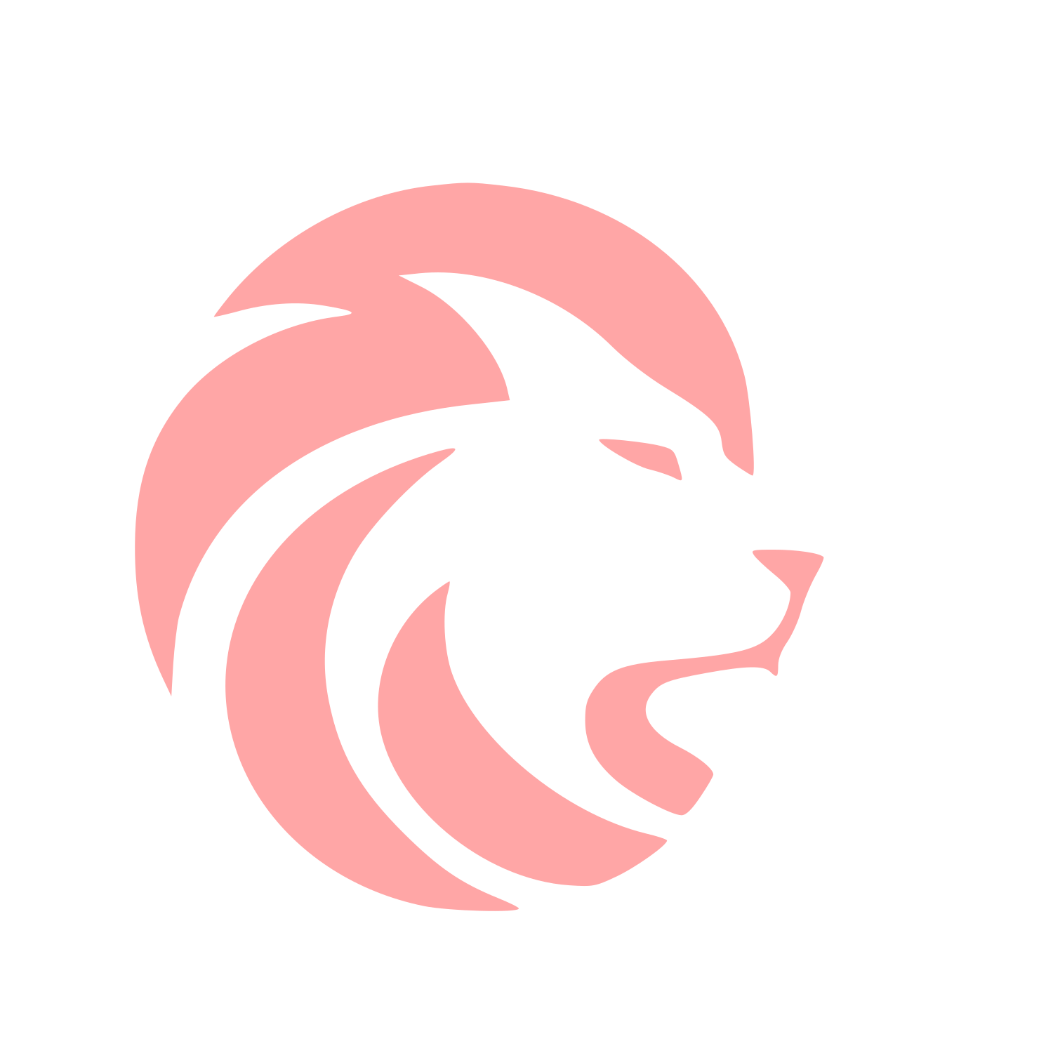 Negative Space Lion Logo #ffa6a6
