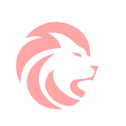 Negative Space Lion Logo #ffa6a6