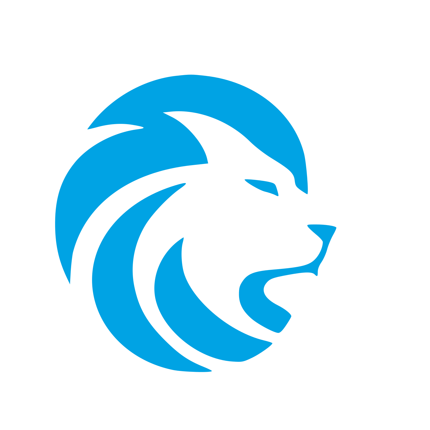 Negative Space Lion Logo #00a3e4