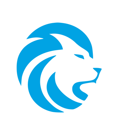 Negative Space Lion Logo #00a3e4