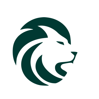 Negative Space Lion Logo #003932