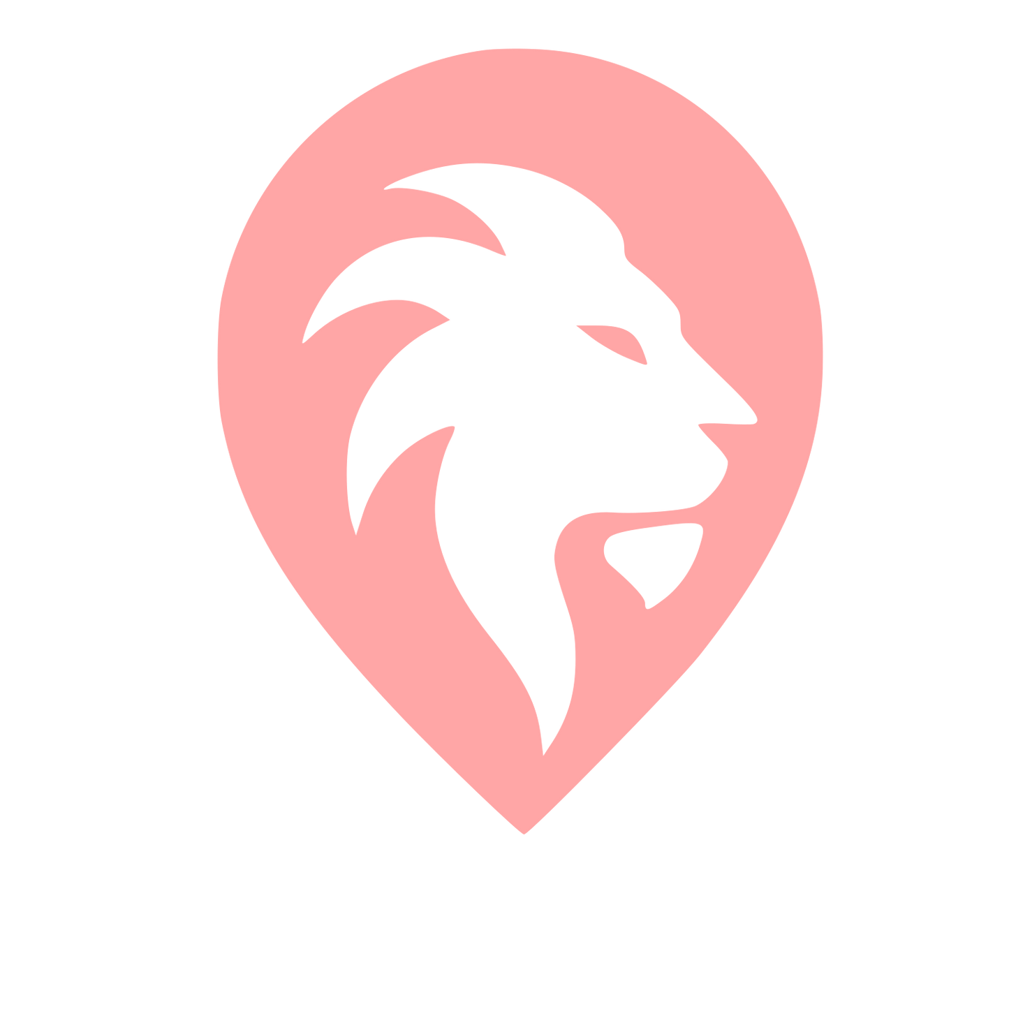 Lion Head Map Pin Logo #ffa6a6