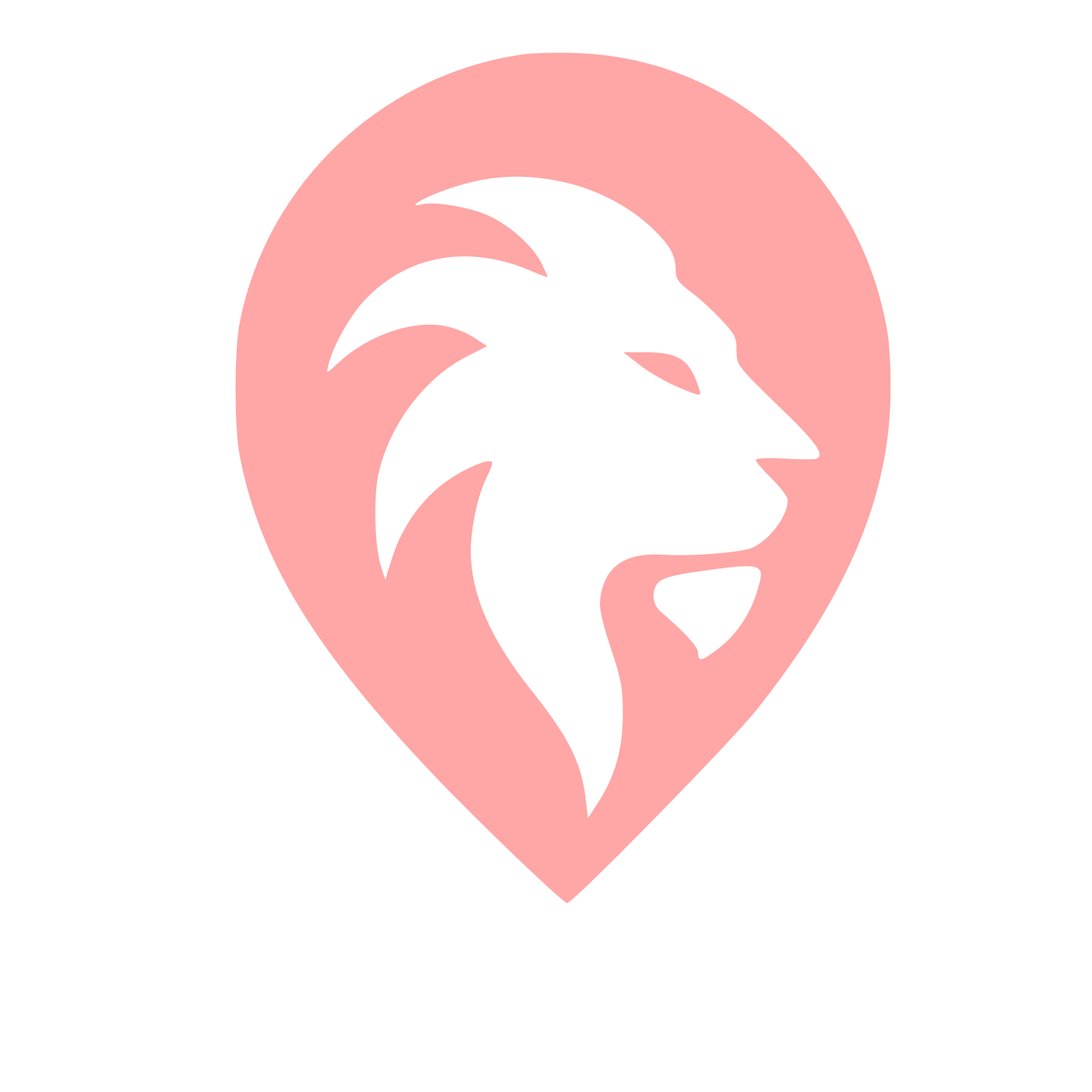 Lion Head Map Pin Logo #ffa6a6
