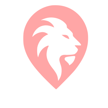 Lion Head Map Pin Logo #ffa6a6