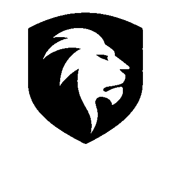 Lion Shield Negative Space Logo