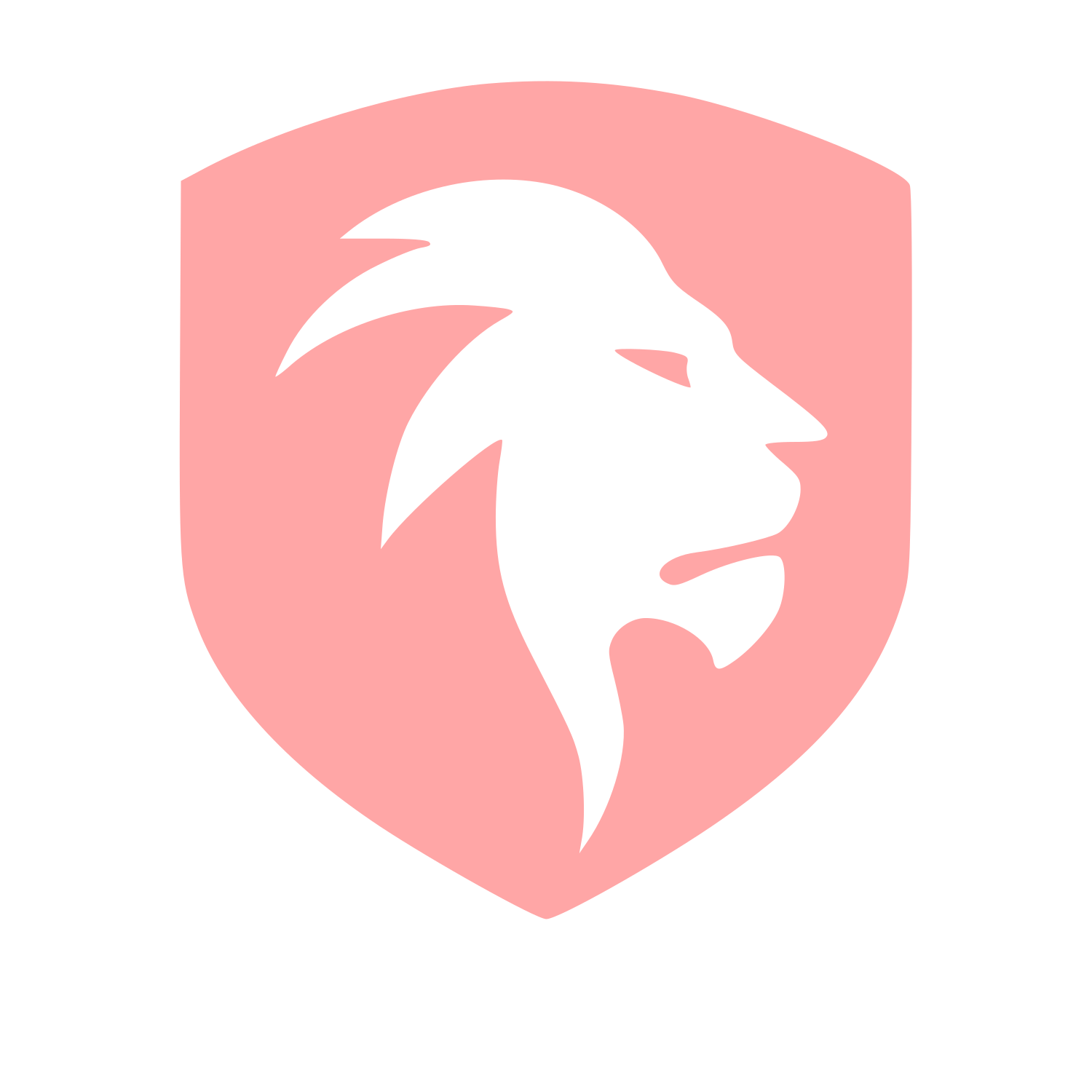 Lion Shield Negative Space Logo #ffa6a6