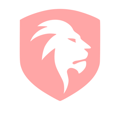 Lion Shield Negative Space Logo #ffa6a6