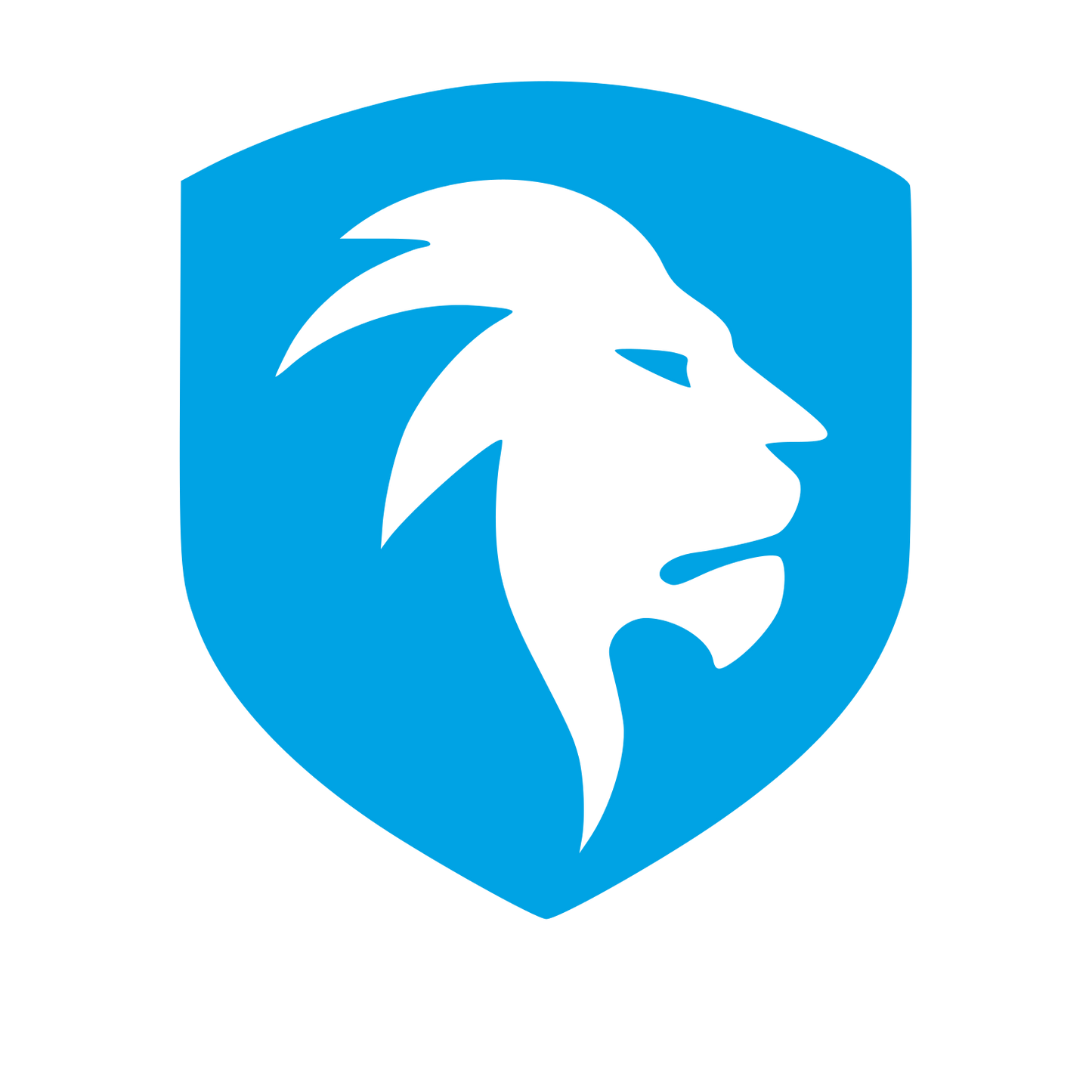 Lion Shield Negative Space Logo #00a3e4