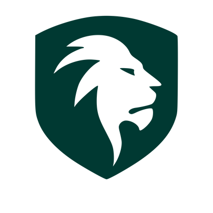 Lion Shield Negative Space Logo #003932