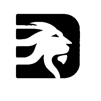 Negative Space Lion Logo